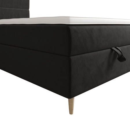 Boxspringbett Bing 120x200 graphit im modernen skandinavischen Stil mit gepolstertem Kopfteil Bett mit Staukasten