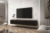 TV-Lowboard Luxury 175 cm Schwarz Begeistert Liebhaber eleganter Arrangements im modernen Stil Korpus verziert mit einer goldenen Leiste