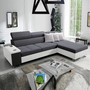 Ecksofa mit Schlaffunktion Dafni Grafit/Weiß rechtsseitig geflochten bietet Komfort und Funktionalität während der täglichen Erholung