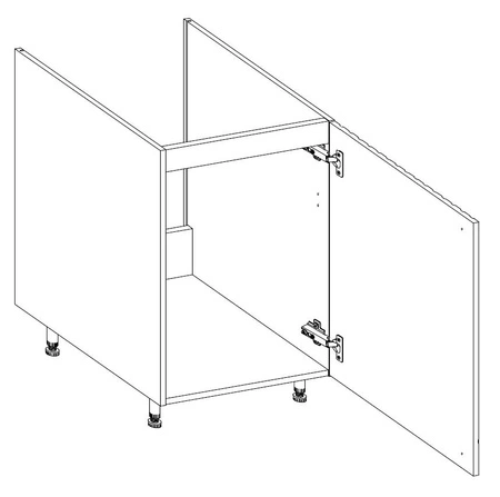 Verdi Spülenschrank 50 ZL 1F BB feuchtigkeits- und beschädigungsbeständiger Schrank schwarze Metallgriffe
