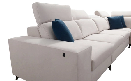 Ecksofa mit Schlaffunktion Kelly Sleek XI hellbraun rechtshändig stilvolles und bequemes Ecksofa aus strapazierfähigem Webstoff