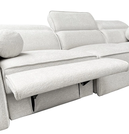 Ecksofa mit Schlaffunktion Viano VIII Lux Esche grau rechts Ecksofa mit ausziehbarem Fußteil Bettzeugcontainer