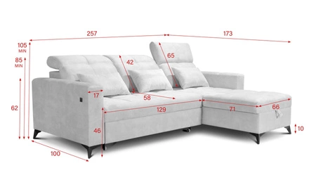 Ecksofa mit Schlaffunktion Laredo braun rechte Ecke komfortables und stilvolles Schlafsofa mit Bettzeugcontainer