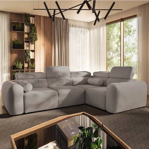 Ecksofa mit Schlaffunktion Cantare II grau Esche rechts bequemes Ecksofa für Wohnzimmer mit stilvollem Charakter weicher Stoff