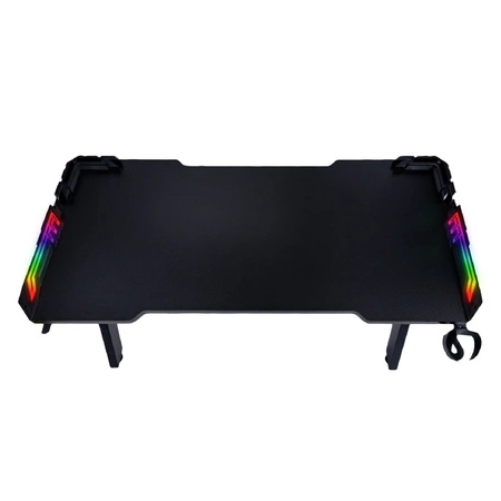 Y-Striker schwarz modernen Gaming-Schreibtisch mit LED-Beleuchtung bereichert kohlenstoffbeschichtete Platte