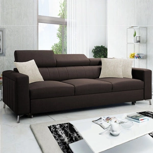 Sofa mit Schlaffunktion Savona braun bequemes Sofa für Wohnzimmer bietet Komfort beim Ausruhen verstellbare Kopfstützen