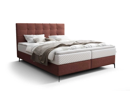 Boxspringbett Irvine 180x200 Ziegelstein stilvolles Bett mit Bettzeugablage komfortables Kopfteil begeistert durch sein elegantes Design