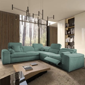 Ecksofa mit Schlaffunktion Viano III Lux patina rechts modernes Ecksofa für Wohnzimmer mit ausziehbarem Fußteil Bettwäschecontainer