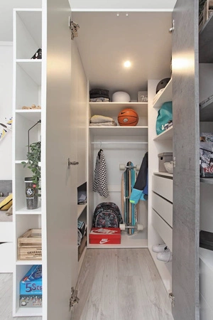 Epsilon weiß / Beton Möbel-Set ideal für ein Jugend- oder Kinderzimmer in einem trendigen Stil