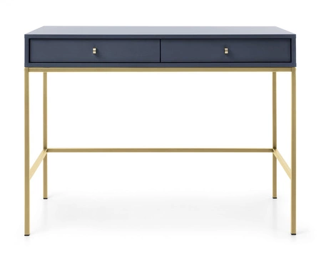 Konsole Mono Dunkelblau Mit Schubladen stilvolles und funktionales Möbelstück mit goldenen metallischen Elementen für den Flur oder das Wohnzimmer