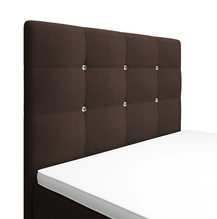 Boxspringbett Kansas 100x200 braun Bett im modernen skandinavischen Stil mit gepolstertem Kopf- und Fußteil