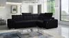 Ecksofa mit Schlaffunktion Luigi II schwarz rechtes Ecksofa mit Bettkasten für den alltäglichen Liegekomfort