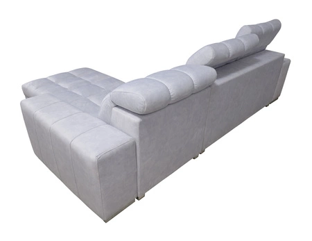 Ecksofa mit Schlaffunktion Luigi graphit / weiß rechtes Ecksofa mit zwei Bettkästen Stoff mit einer interessanten Struktur