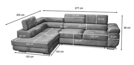 Ecksofa mit Schlaffunktion Ganta bottle green linke Seite moderner Veloursstoff garantiert höchsten Komfort und Funktionalität