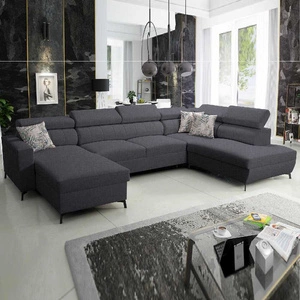 Ecksofa mit Schlaffunktion Savona VI graphit links elegantes und bequemes Ecksofa für das Wohnzimmer mit zwei Bettkästen