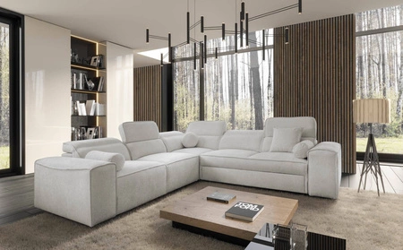 Ecksofa mit Schlaffunktion Viano III grau Esche links Ecksofa mit Bettkasten perfekt für moderne Interieurs
