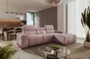 Ecksofa mit Schlaffunktion Castel rosa rechte Ecke komfortables und stilvolles Schlafsofa mit Bettzeugcontainer