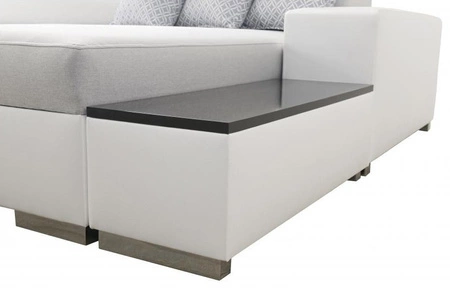 Ecksofa mit Schlaffunktion Provo bottle green / white rechtes Ecksofa mit Bettzeugablage und Funktionserweiterung