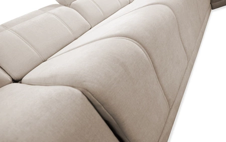 Ecksofa mit Schlaffunktion Cetara XII creme rechts stilvolles Design bequeme verschiebbare Rückenlehnen zwei Bettzeugkästen