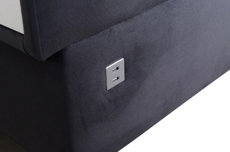 Ecksofa mit Schlaffunktion Elgin graphite linkes Ecksofa mit verstellbaren Kopfstützen praktische Schubladen in den Möbelseiten