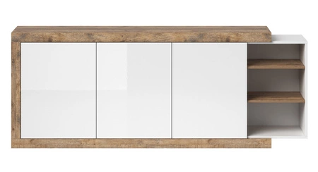 Kommode Sintra 220 cm Eiche samdal / weiß glänzend funktionell, ideal für moderne Innenräume griffloses Push-to-Open-System