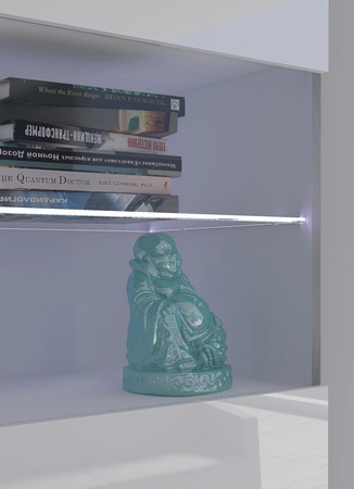 Hängedisplay Apulia 45 cm schwarz glänzend Minimalistisches Design Stilvolle Vitrine für das Wohnzimmer Schlichtes Design, das zu jeder Einrichtung passt