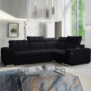 Ecksofa mit Schlaffunktion Luigi II schwarz rechtes Ecksofa mit Bettkasten für den alltäglichen Liegekomfort