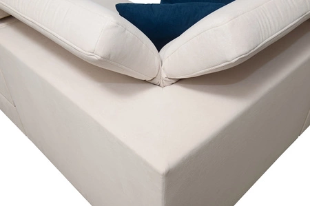 Ecksofa mit Schlaffunktion Kelly IV lavendel rosa rechtsseitig geflochtenes bequemes Ecksofa verstellbare Kopfstützen seitlich mit Latten verkleidet