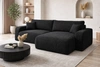 Ecksofa mit Schlaffunktion Fiesta XL schwarz universal Ecksofa mit Bettzeugstauraum stilvoller Cordstoff