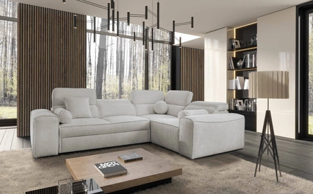 Ecksofa mit Schlaffunktion Viano II Esche grau rechts Designer sofa das sich in moderne Einrichtungen einfügt