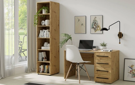 Bücherregal Maxione 45 cm Eiche handwerklich funktionelles Bücherregal ideal für Jugendzimmer oder Büro universelle Form