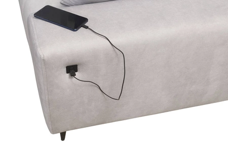 Ecksofa mit Schlaffunktion Castel IV braun linksseitig stilvolles Ecksofa mit Bettzeugcontainer und verstellbaren Kopfstützen