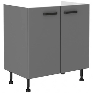 Verdi Spülenschrank 80 ZL 2F BB feuchtigkeits- und beschädigungsbeständiger Schrank schwarze Metallgriffe