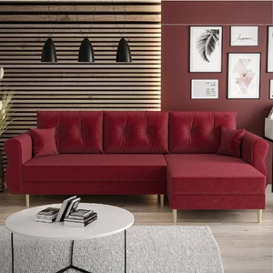 Ecksofa mit Schlaffunktion Wilkins kastanienbraun rechte Seite stilvolles und modernes Design, das zu jeder Einrichtung passt