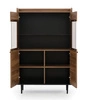 Apallo 90 cm breit Schrank in Eiche Brandy Castello Original massiv auf Metallbeinen Elemente der sicheren gehärtetem Glas gesetzt