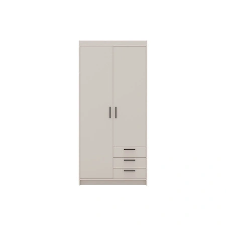 Kleiderschrank Rene 90 cm beige sand modernes Design ABS Einfassung idealer Kleiderschrank für Schlafzimmer oder Ankleidezimmer geräumige Schubladen