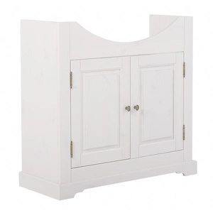 Waschbeckenschrank Romantic 85 cm weiß eleganter Schrank aus Holz Metallgriffe ideal für Bäder im klassischen Stil