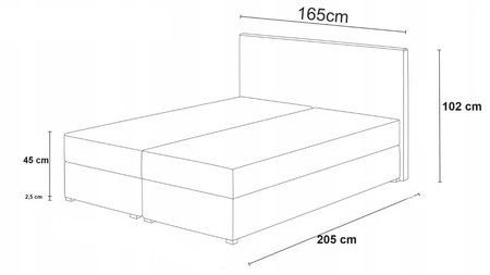 Boxspringbett Luton 160x200 beige Bett im modernen skandinavischen Stil mit markantem Kopfteil