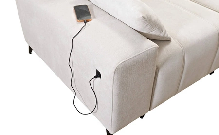 Ecksofa mit Schlaffunktion Penejos VIII creme rechts stilvolles Ecksofabett aus strapazierfähigem Stoff