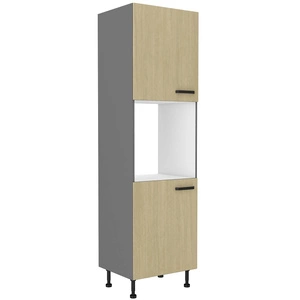 Chevron 60 DP-215 2F Küchenschrank für Einbaubackofenfronten mit dekorativem Fischgrätdekor feuchtigkeits- und beschädigungsbeständiger Schrank