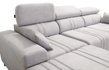 Ecksofa mit Schlaffunktion Castel rosa links komfortables und stilvolles Ecksofa mit Bettzeugcontainer