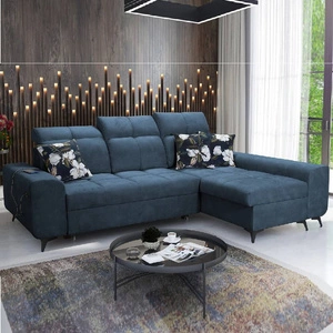 Ecksofa mit Schlaffunktion Buffalo blau rechts Funktionelles und stilvolles Ecksofa mit Bettkasten