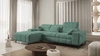 Ecksofa mit Schlaffunktion Penejos grüner links elegantes Ecksofa mit Bettzeugablage bequem verstellbare Kopfstützen