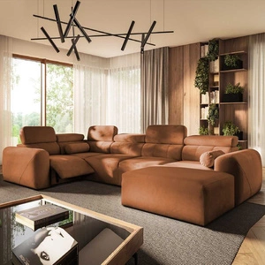 Ecksofa mit Schlaffunktion Cantare IV Lux ziegelrot rechts sorgfältig verarbeitetes Ecksofa für den Wohnbereich mit hochklappbarem Fußteil