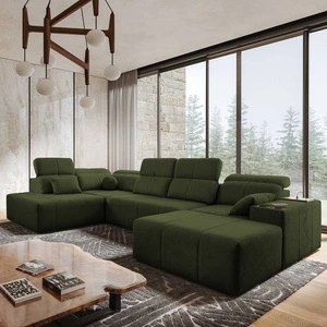 Ecksofa mit Schlaffunktion Tesalia VI grün rechts modernes und bequemes Ecksofa mit Schiebefunktion der Rückenlehne