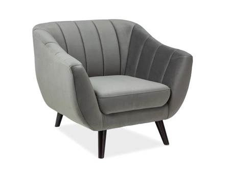 Elite Sessel grau funktional und modern Sessel für das Wohnzimmer bequem beim Entspannen Holzbeine