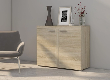 Kommode Rene 97 cm Eiche Sonoma hell modernes Möbeldesign Kommode umrandet mit speziellem ABS-Furnier