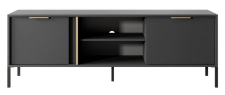 RTV Schrank Golden 153 cm anthrazit modernes Design ideal für Innenräume im industriellen Stil goldene Kante Griff gibt Eleganz