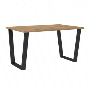 Woburn Tisch 138x67 cm Eiche lancelot / schwarz schlichte Form des Möbels angereichert mit stilvollen schwarzen Beinen im Loft-Stil auslaufsichere Platte