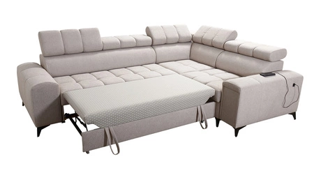 Ecksofa mit Schlaffunktion Bolmso II braun rechtsseitig Ecksofa mit Bettzeugschublade mit Vollauszug in der Möbelseite